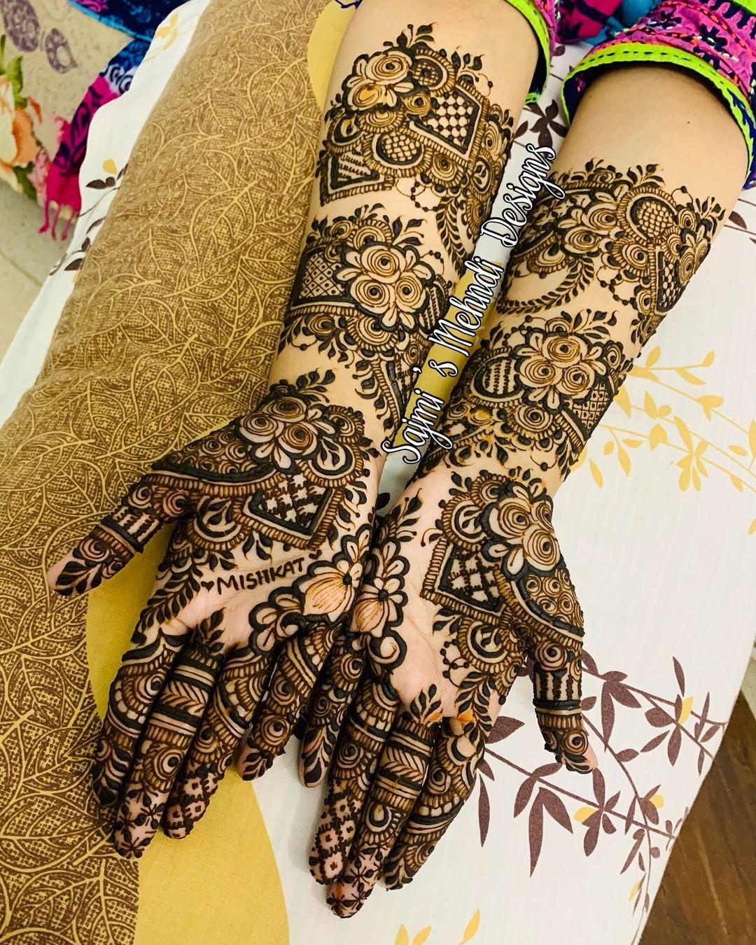 Simple Mehndi Design With Husband Name