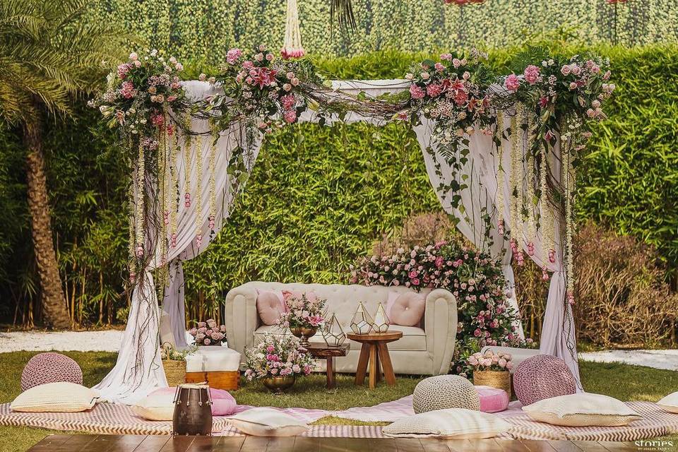 Floral decor wedding setup 