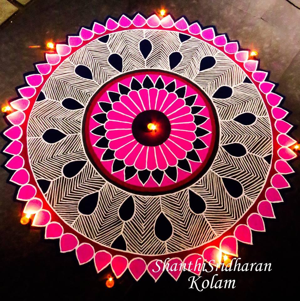 Simple Rangoli for Diwali with Mandala 