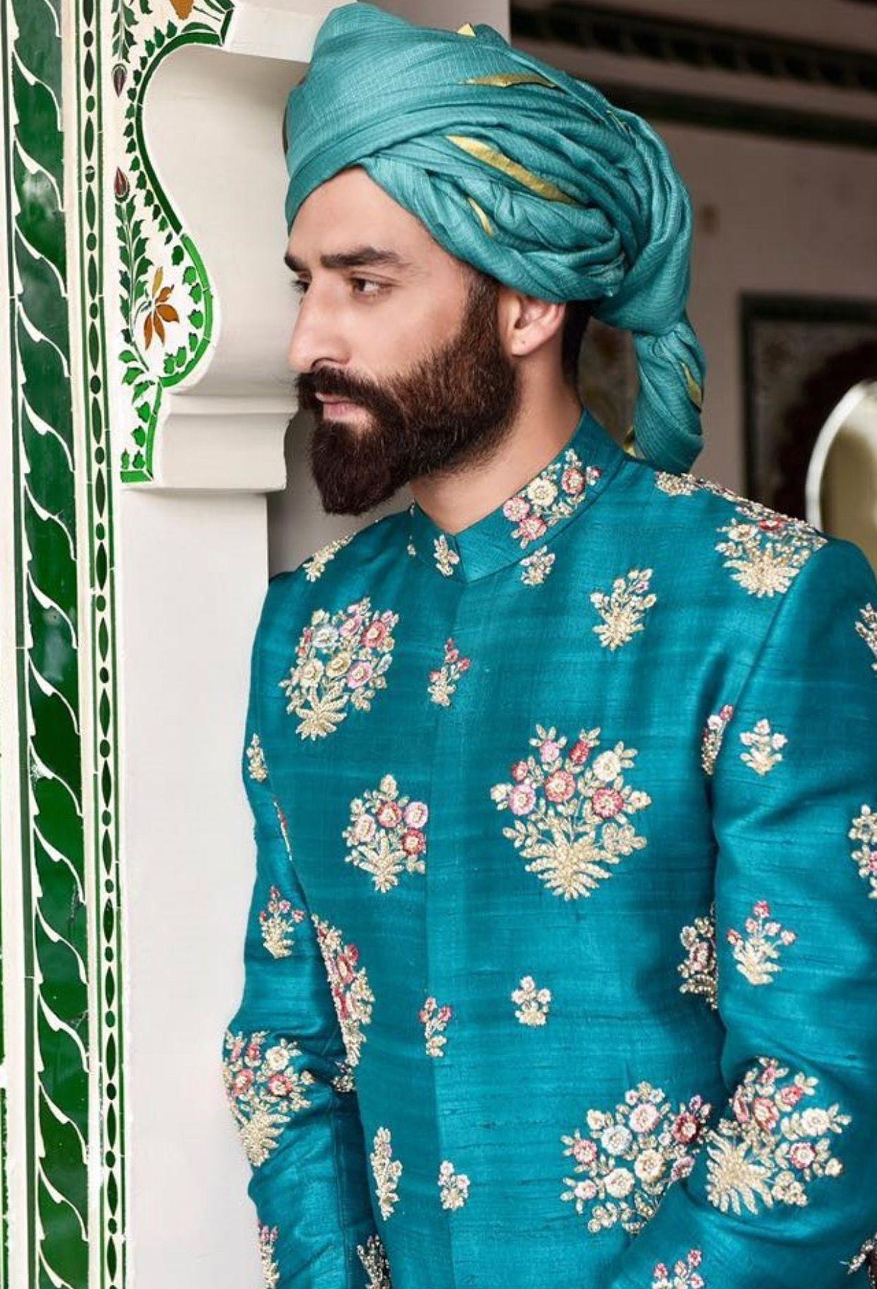 Blue sherwani deals for groom