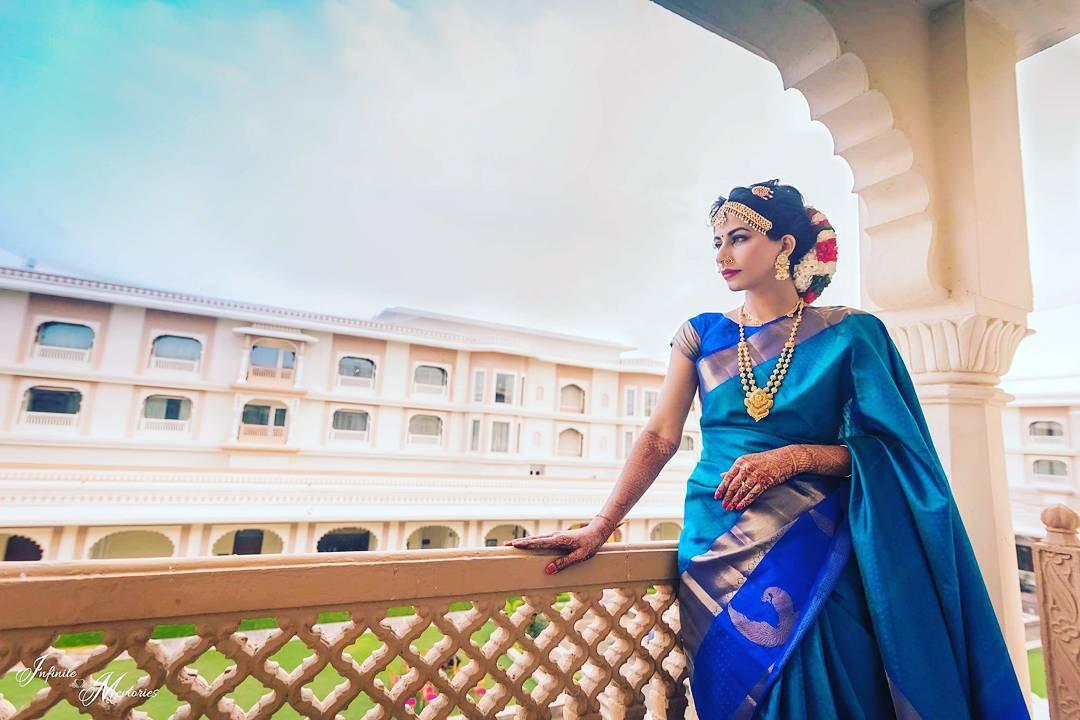 Royal blue hotsell bridal saree