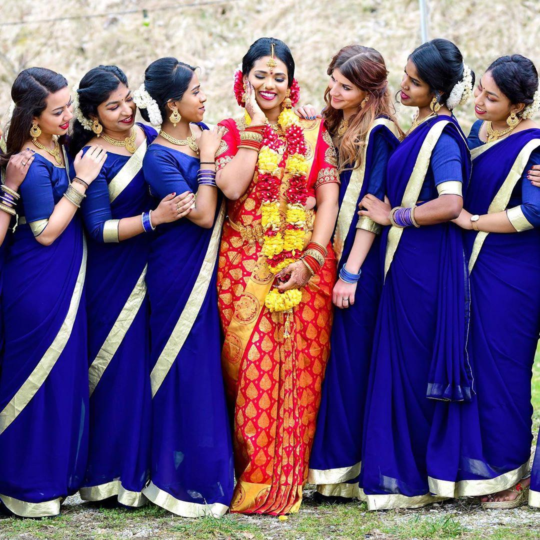 Royal Blue Plain Georgette Saree