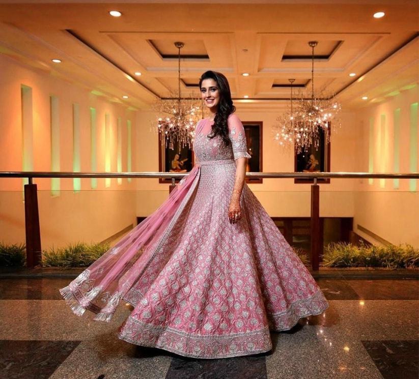 Coral Pink Printed Lehenga Set Design by Shyam Narayan Prasad at Pernia's  Pop Up Shop 2024