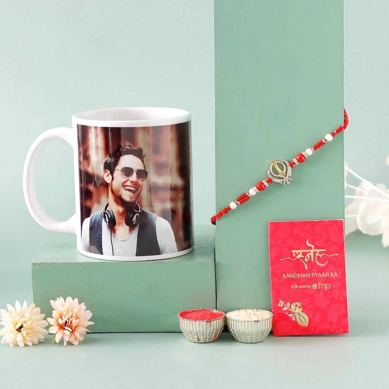 Personalized Wallet and Gold Plated OM Rakhi - Incredible Gifts