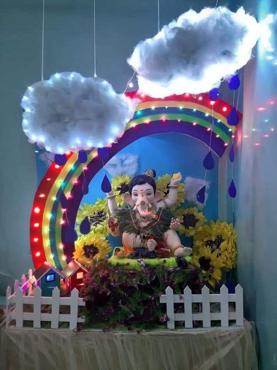 simple ganpati decoration ideas at home