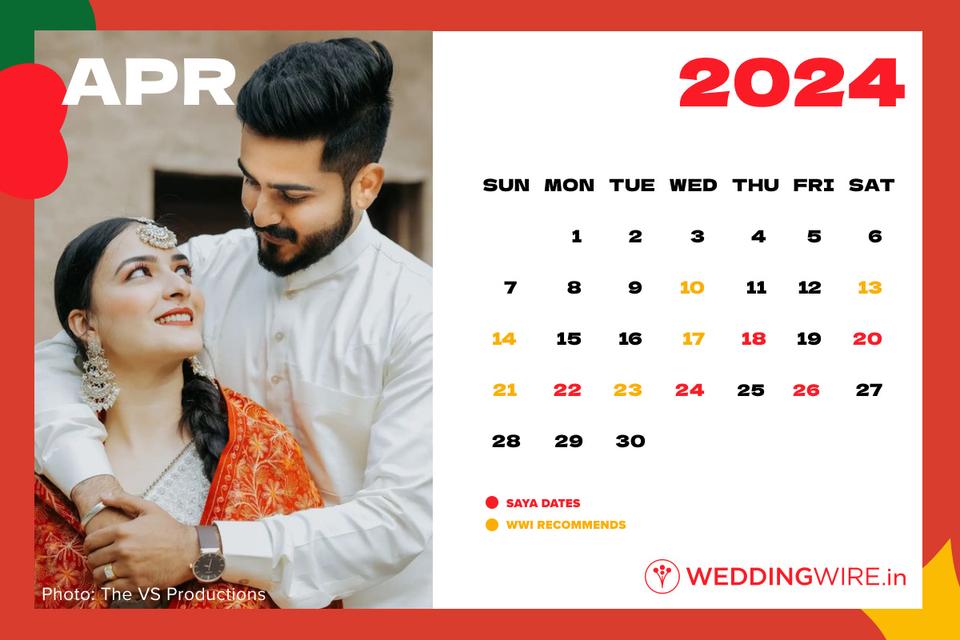 Hindu Wedding Calendar and WWI Marriage Dates in 2024