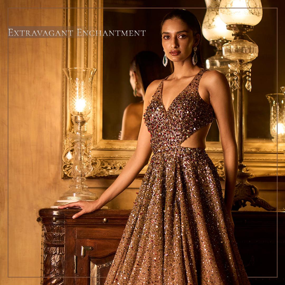 Gold gown clearance design