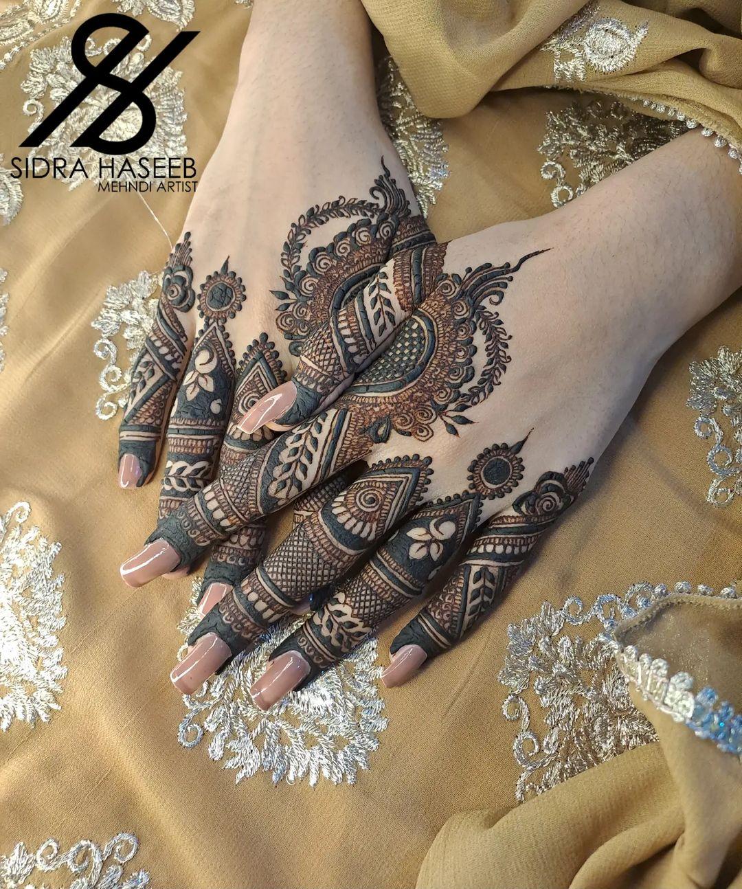 Traditional Indian Henna Tattoo with Peacock Feather. Stock Vector -  Illustration of ceremony, artwork: 172079317