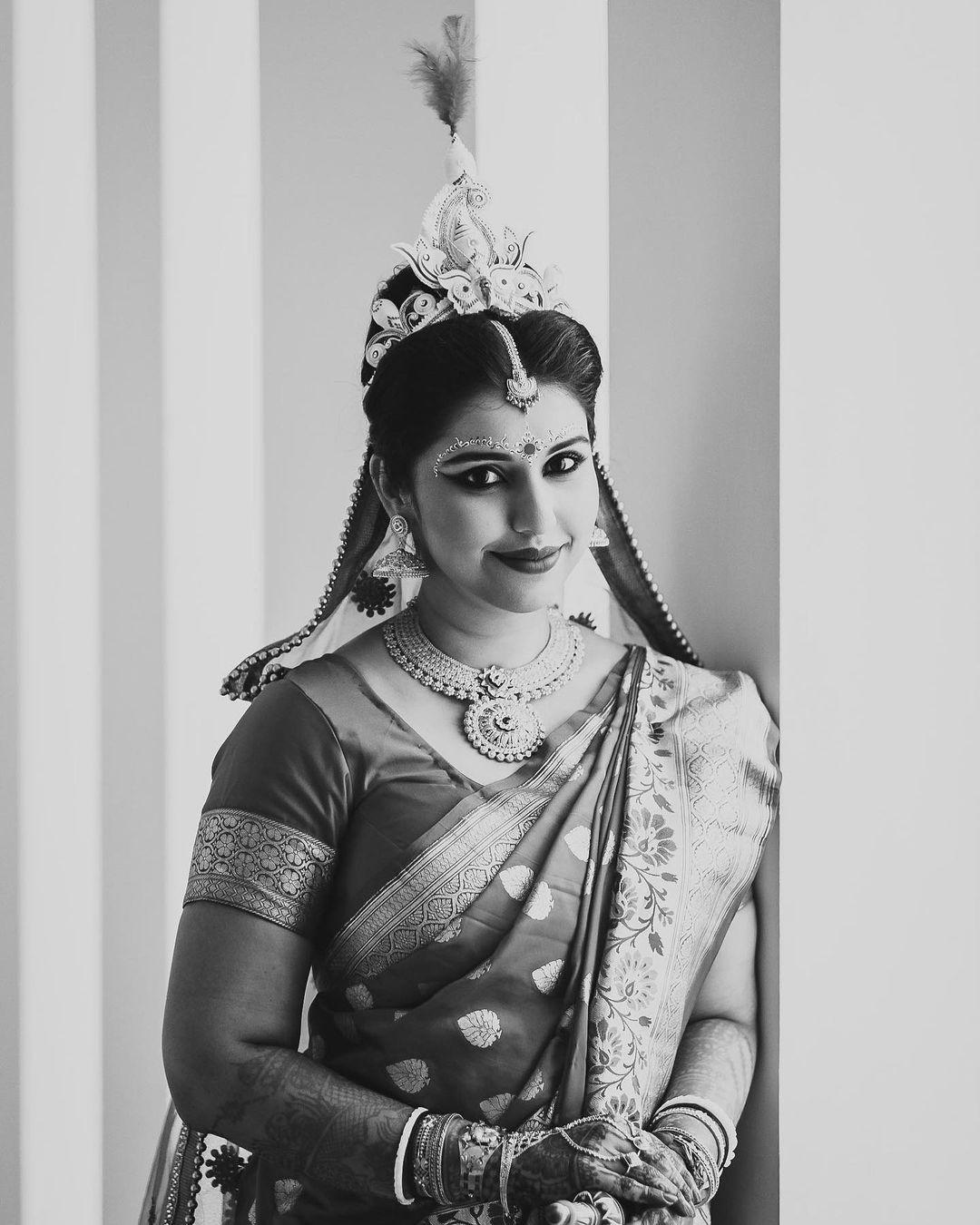 Photo of Bengali bride's pre-wedding portrait