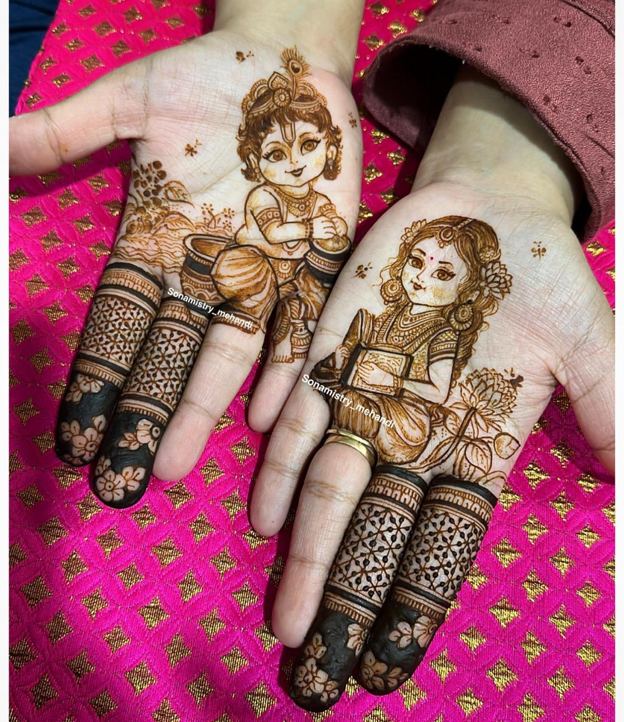 half hand mehndi designs simpl