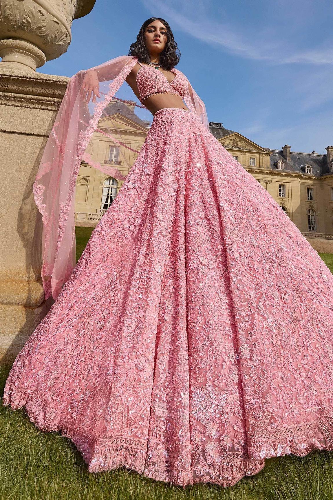 Pink Western Wedding Dress