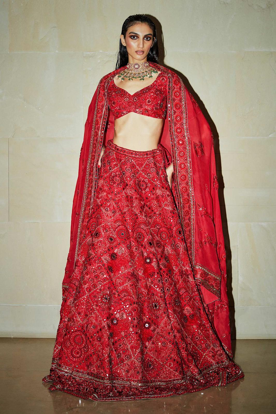 Beautiful Bridal Lehenga Choli in Red, Designer Lehenga, Reception Lehenga  Choli - Etsy