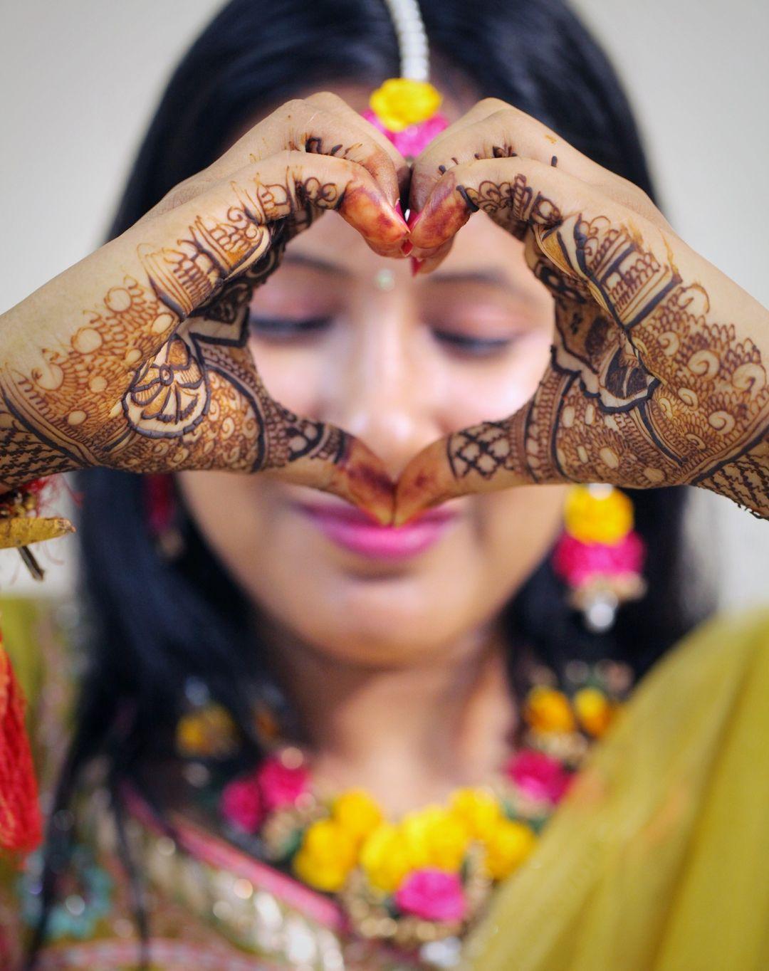 Wedding Inspiration | Bridal accessories | Bookmark these mehendi poses all  the brides to be 👰 Follow @weddinganswers for latest wedding ideas. . . .  . DM for promotions and fe... | Instagram