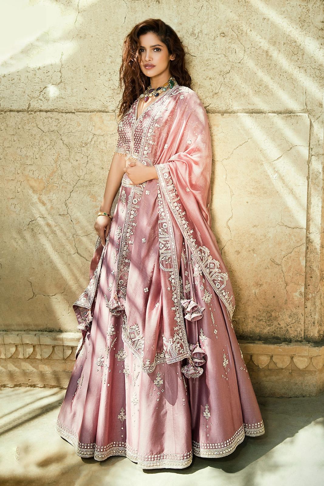 Rose Pink Bridesmaid Dress Indian Designer Wedding Suit - Asian Party Wear