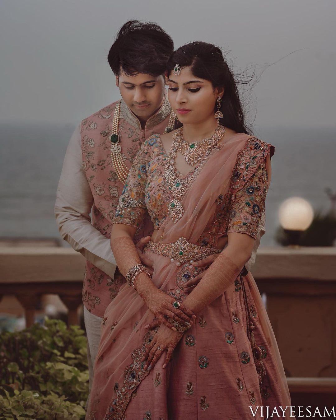 Couple Wedding Outfit Ideas | Colour Coordinated | Coordinated Outfit |  Indian wedding reception outfits, Engagement dress for bride, Bride  reception dresses