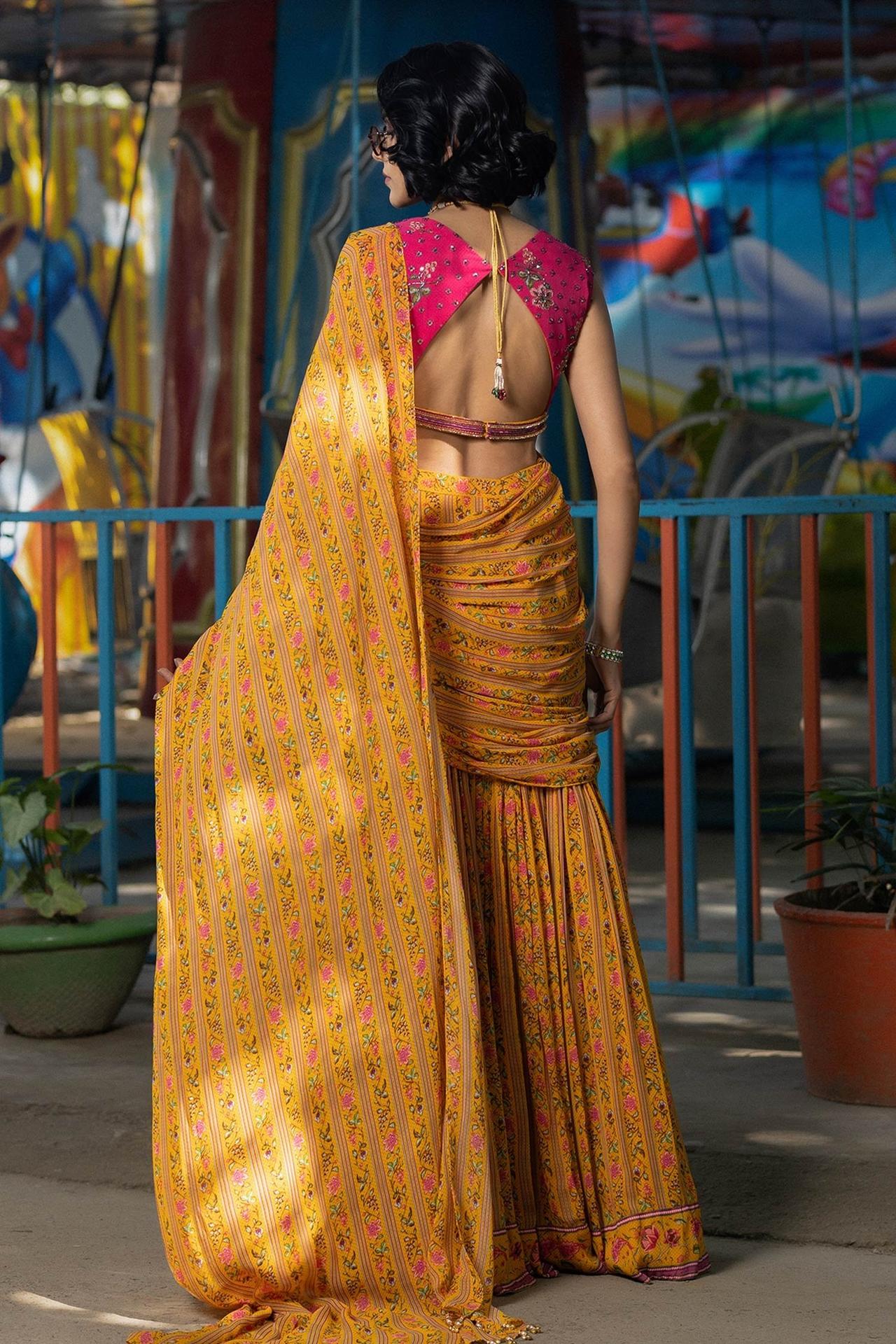 decent saree blouse back designs