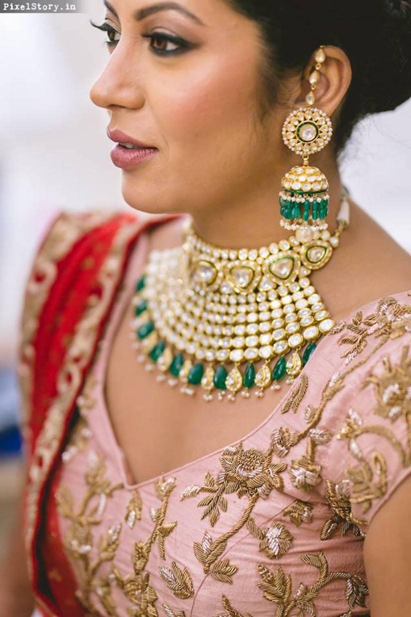 Bridal Kundan Necklace Set with Maang Tikka