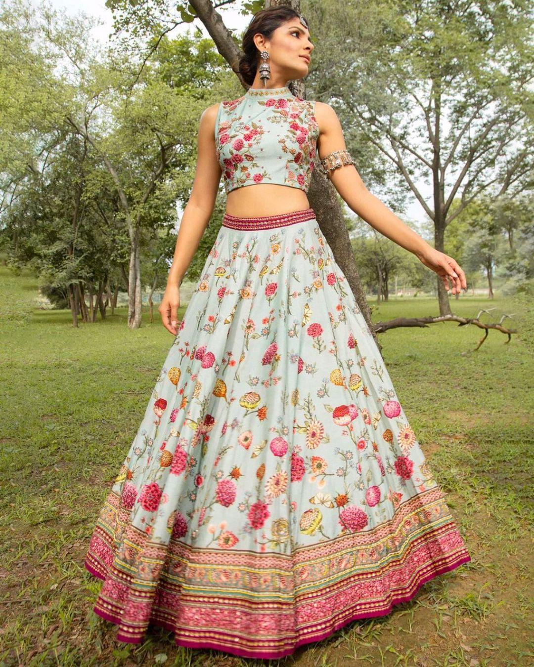 Buy Wedding Wear Collar Neck Lehenga Choli Online for Women in USA