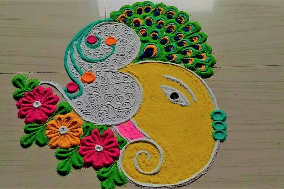 Creative Rangoli Designs Speed Up The Bonding Before Any Wedding Event