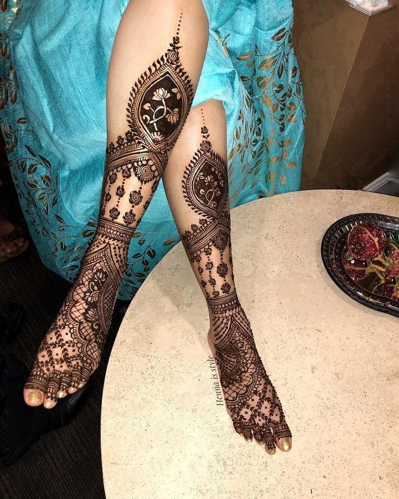 simple henna leg designs