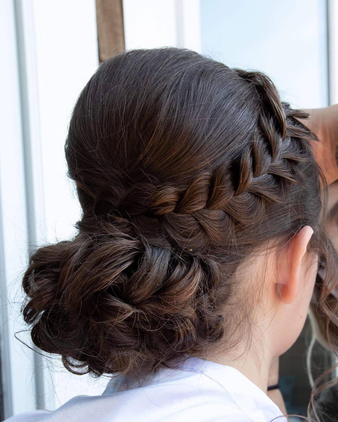 Dutch Braids into Voluminous Buns