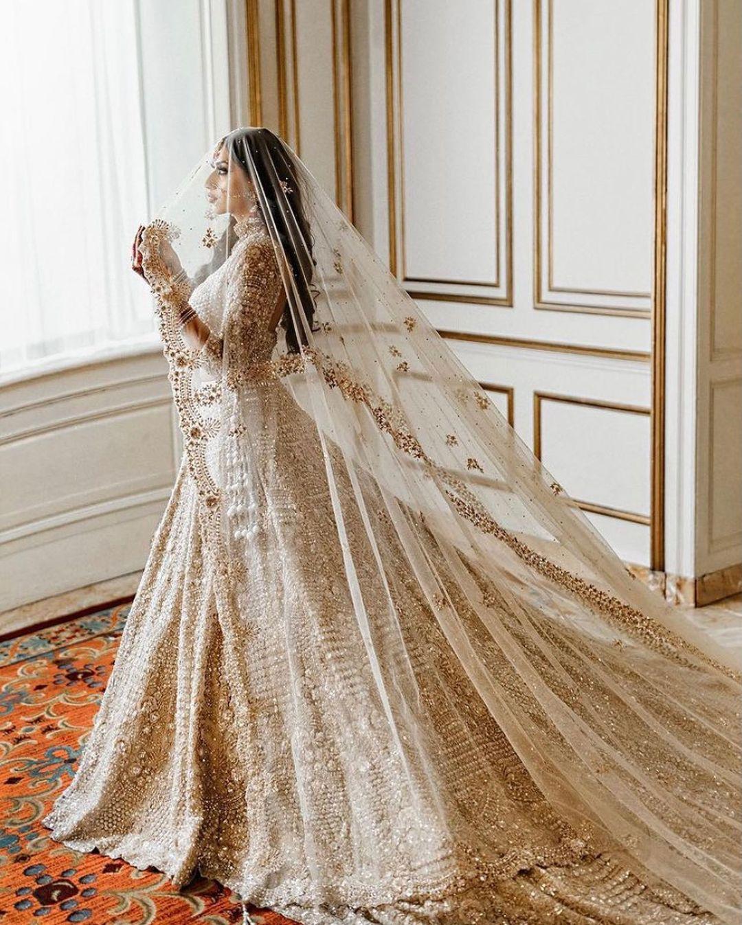 Indian Wedding Reception Dress Ideas for Bride | Off White Gown
