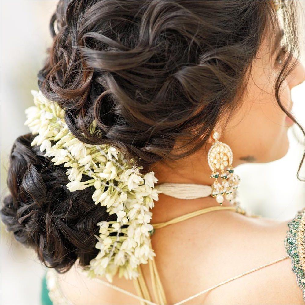 Trending: Bridal Floral Buns With Unique Elements | Indian bridal hairstyles,  Indian wedding hairstyles, Bridal hair inspiration