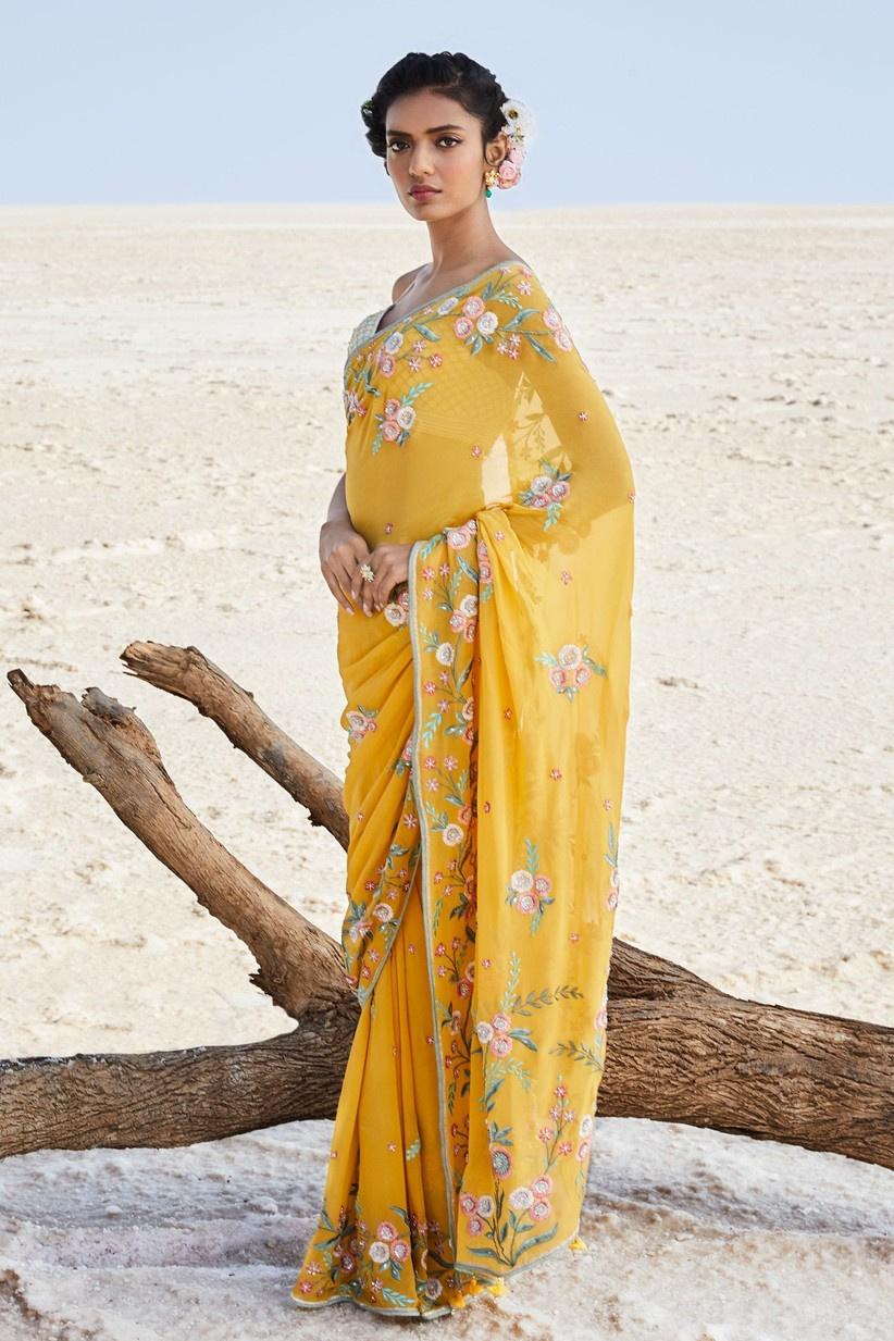 Buy Anand Printed Georgette Daily Wear Saree With Blouse Piece (Light Grey)  Online at Best Price in India - Snapdeal