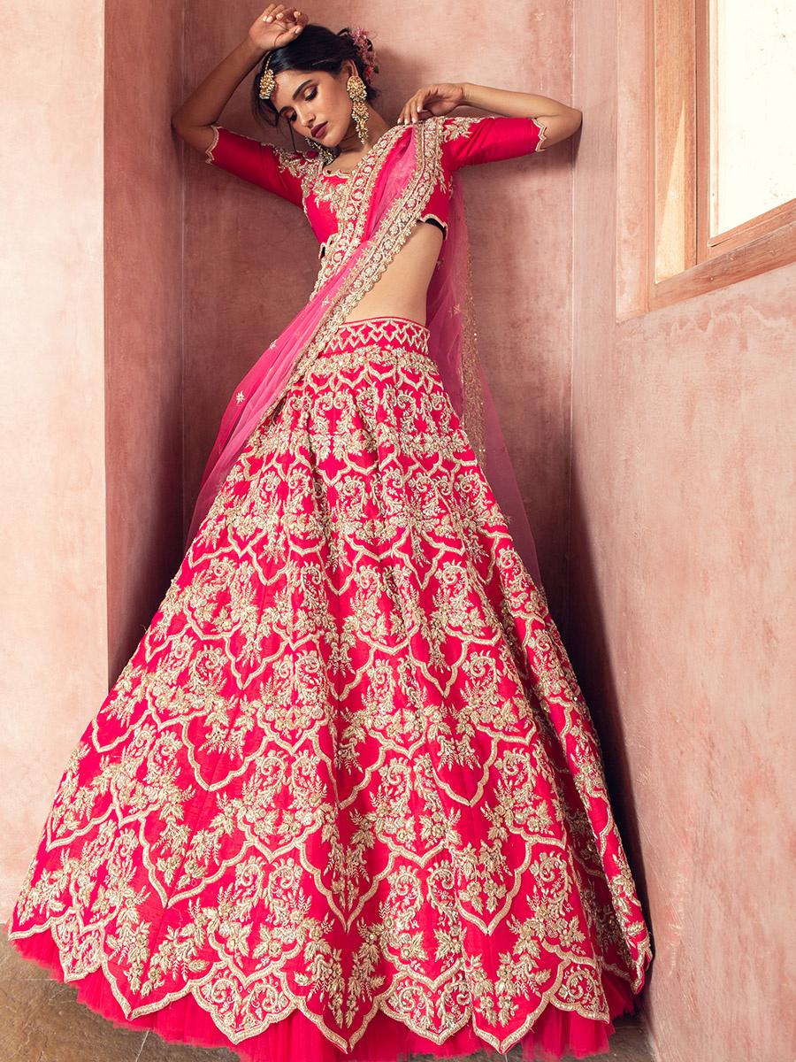 Designer Embellished Heavy Red Lehenga Choli for Bridal Wear – Nameera by  Farooq