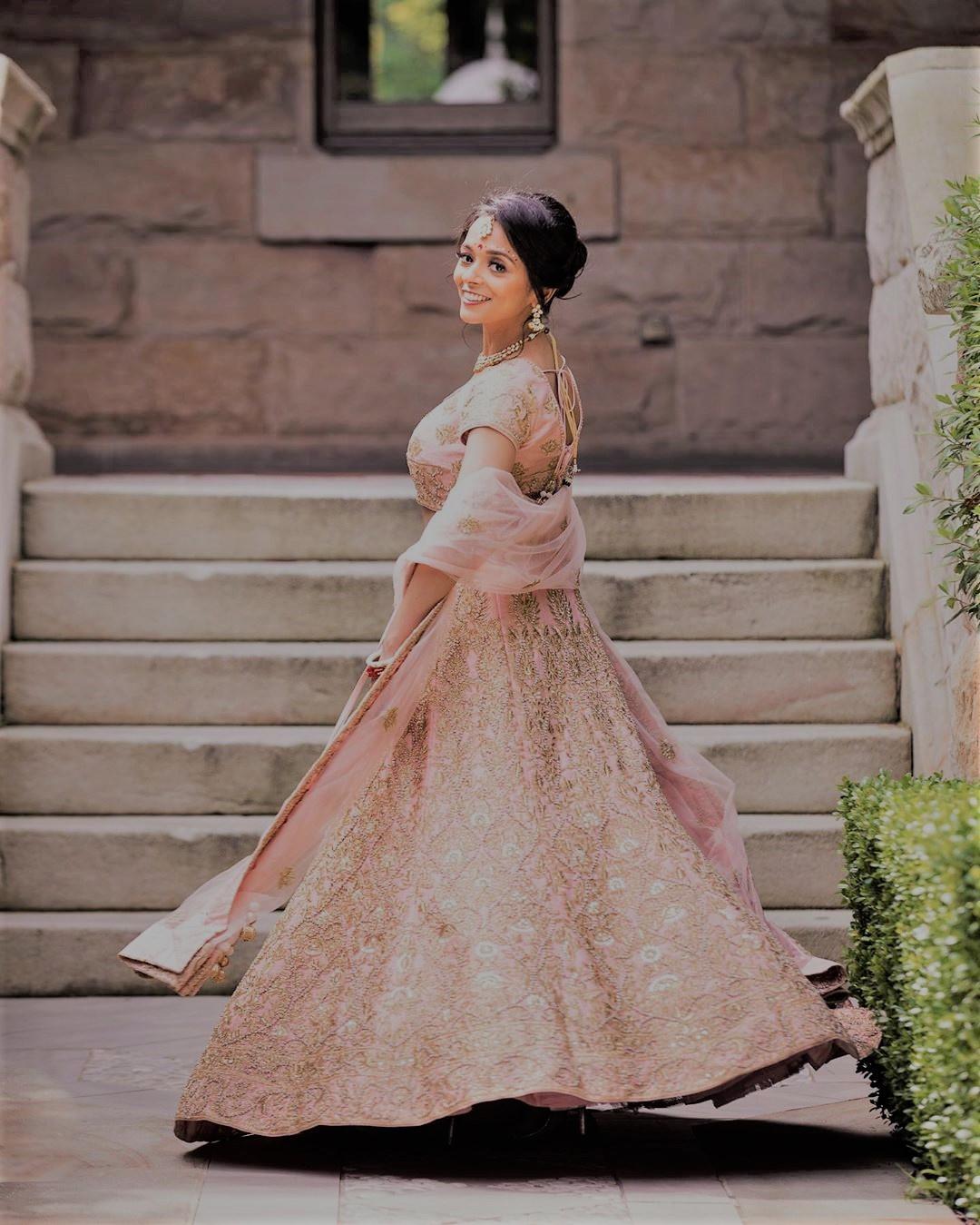Buy Pink Georgette Embroidered Lehenga Choli For Engagement Online