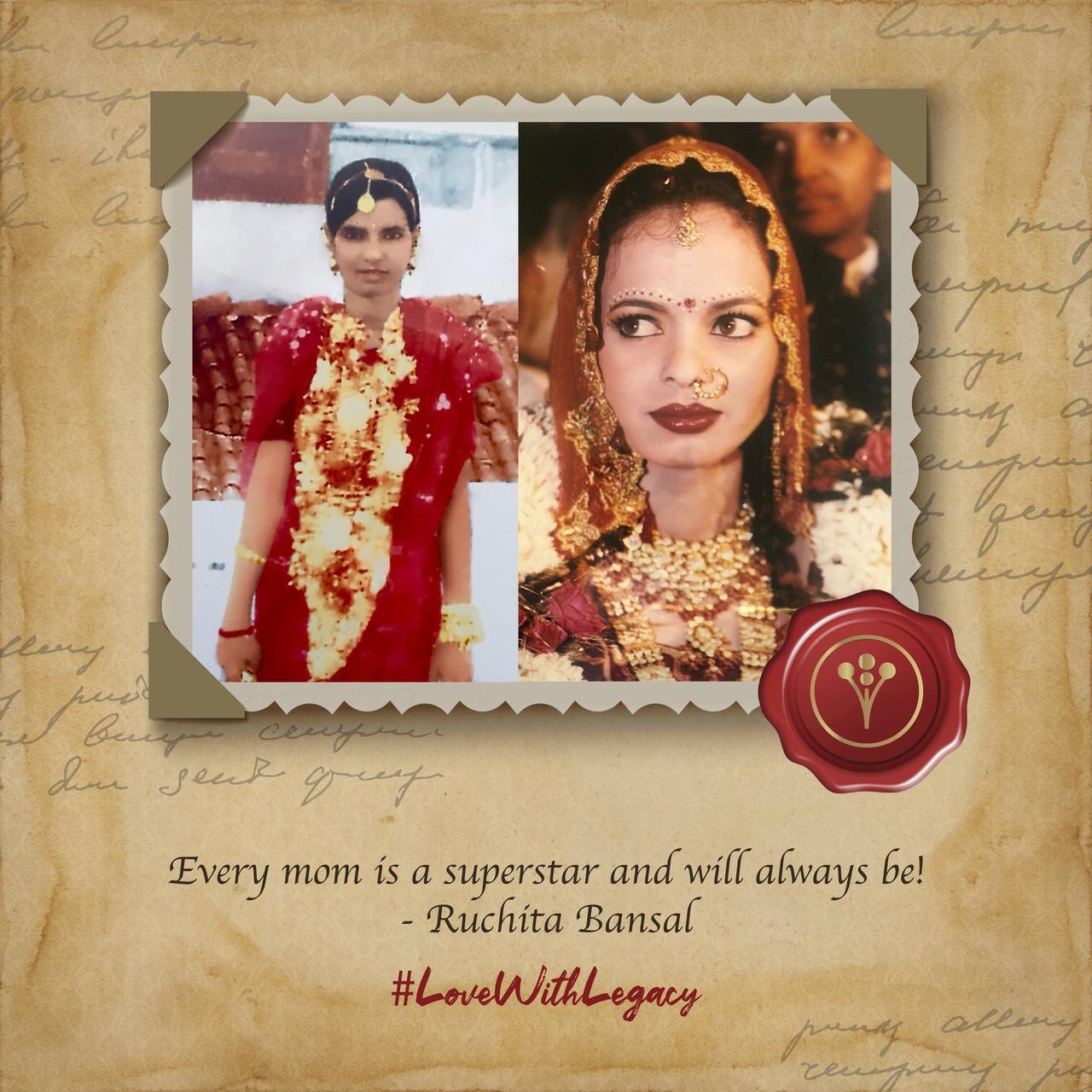 Entrepreneur Ruchita Bansal and Her Mother's Wedding Photo