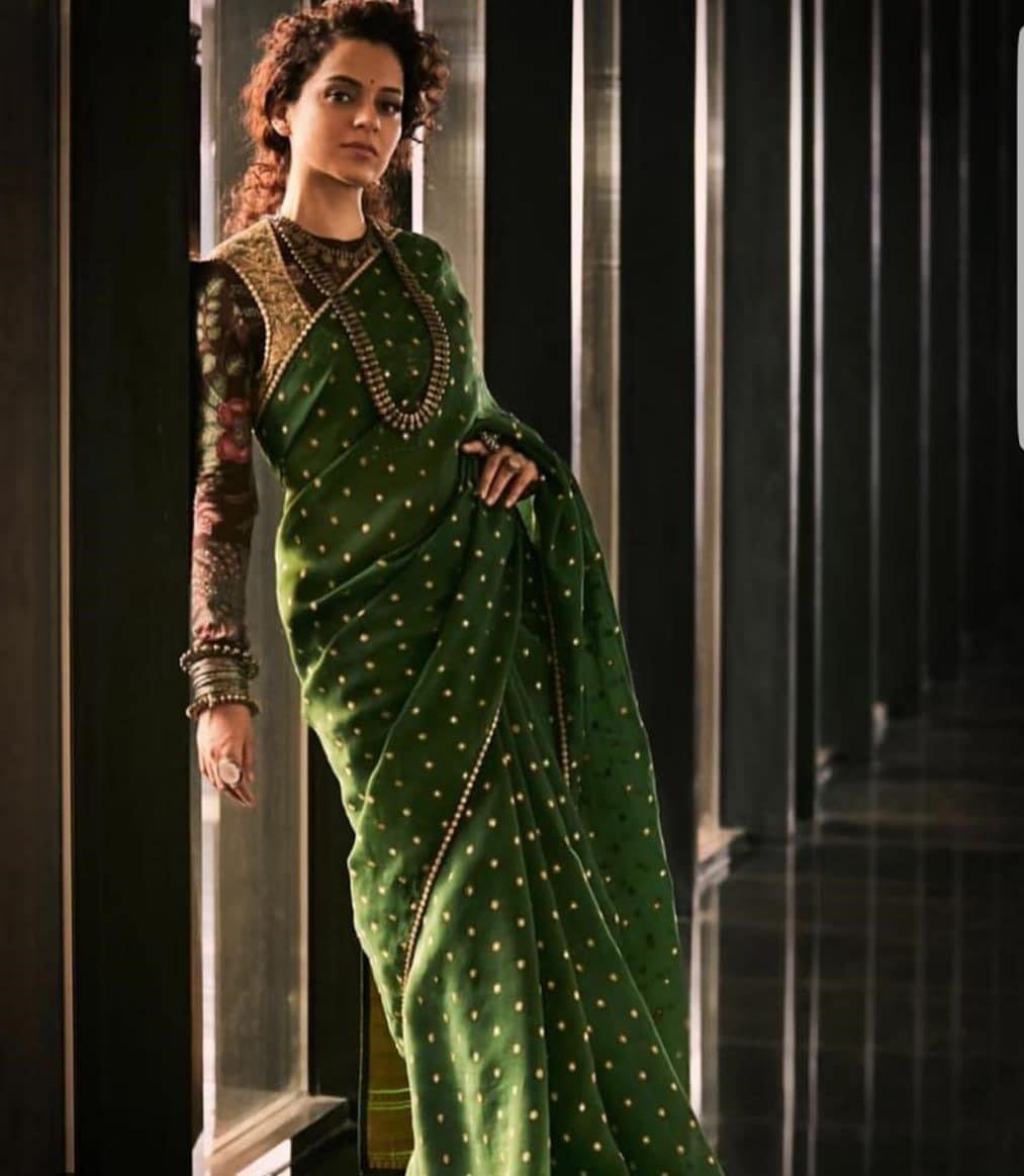 Green Sarees - Buy Dark Green Colour Sarees Online at Best Prices In India  | Flipkart.com