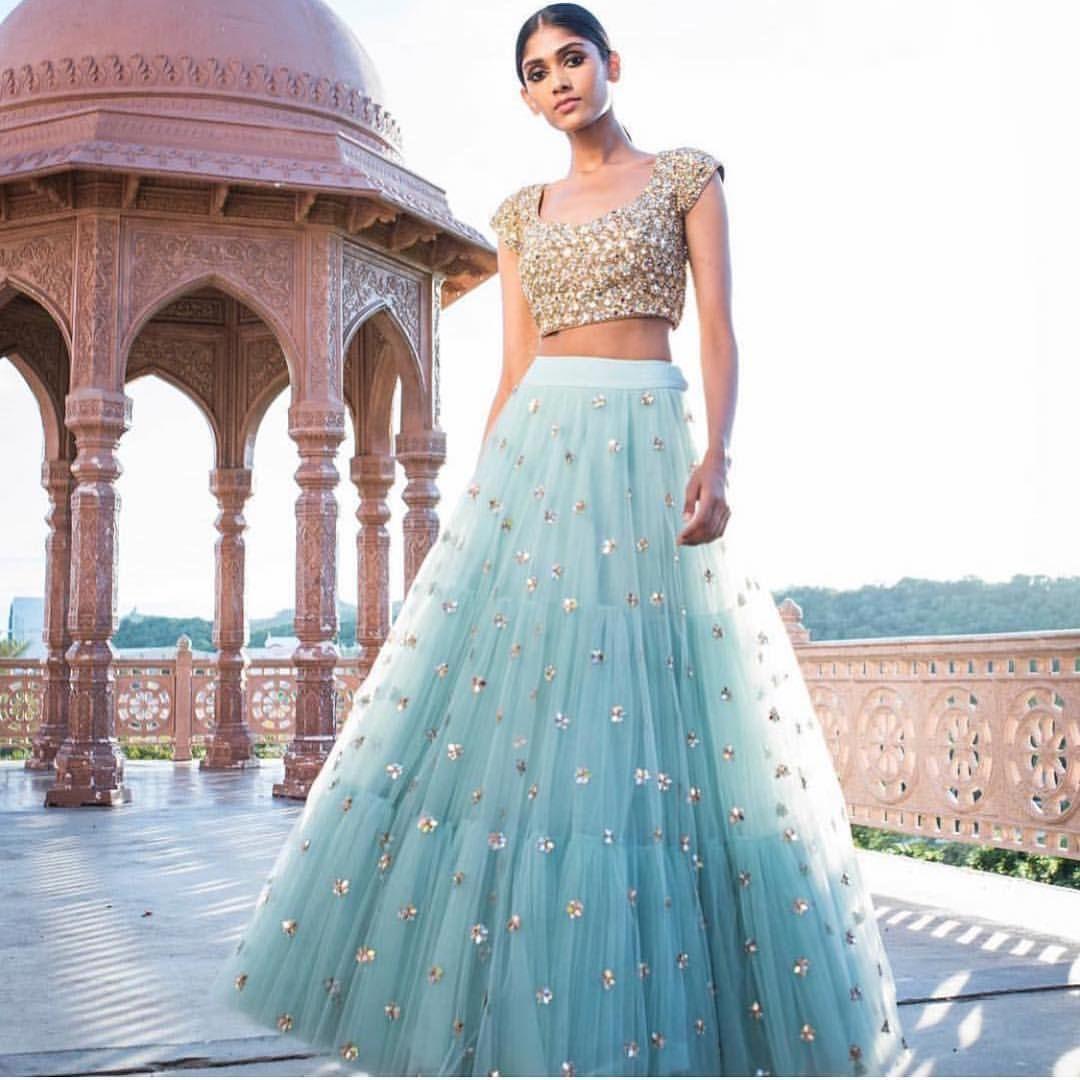 Buy Wedding Wear Sky Blue Sequins Work Satin Silk Lehenga Choli Online From  Surat Wholesale Shop.