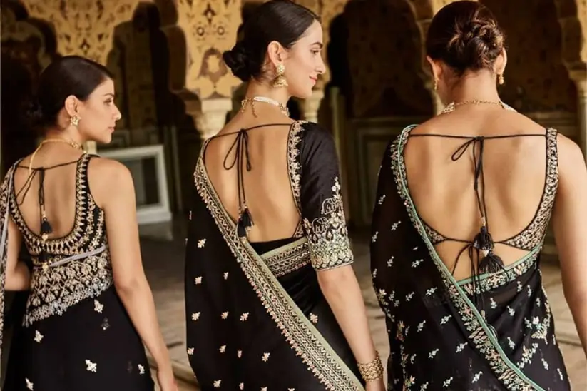 Blouse Back Neck Designs: Saree , Lehenga, Silk Saree, Net , Deep neck  Blouse designs | Times Now Navbharat
