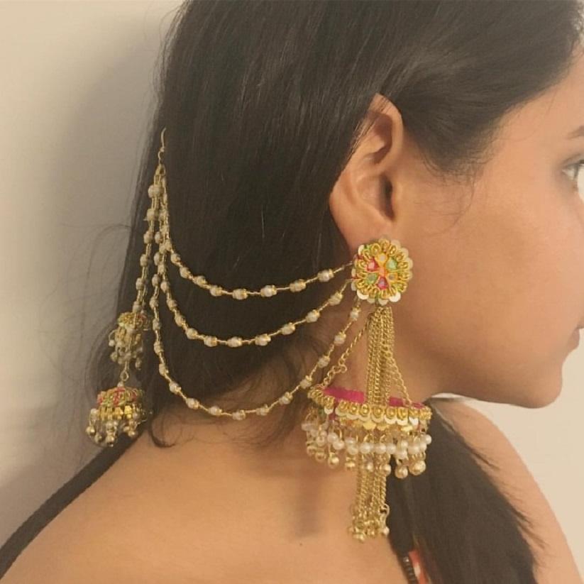 Silver Gold Plated Baahubali Devasena Earrings