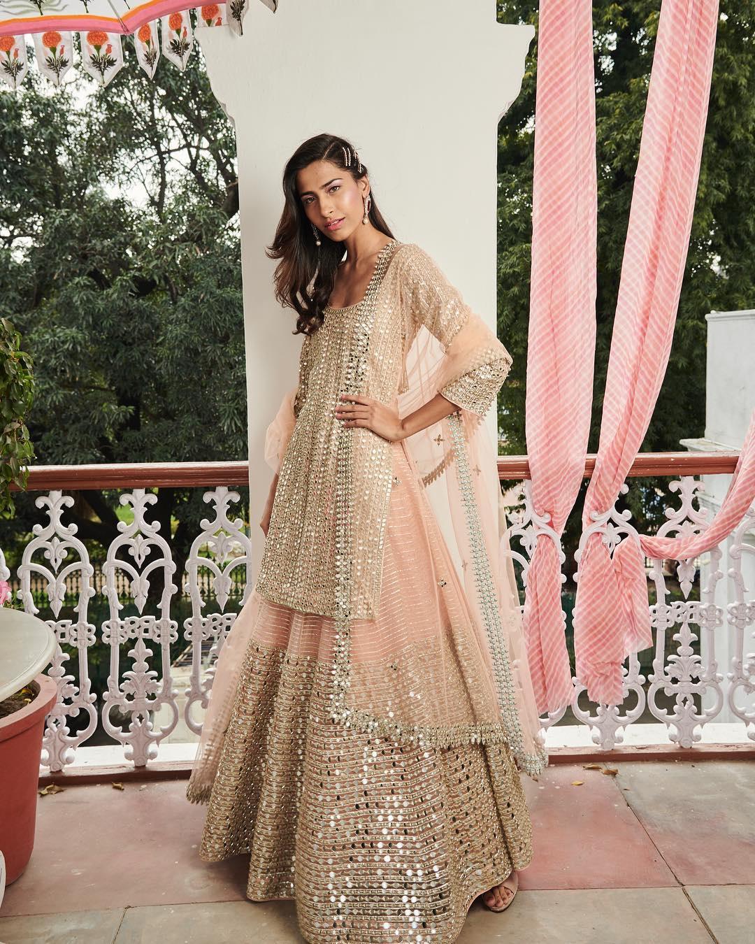 Net Sequins Work Anarkali Suit In Pink Colour-SM1640745