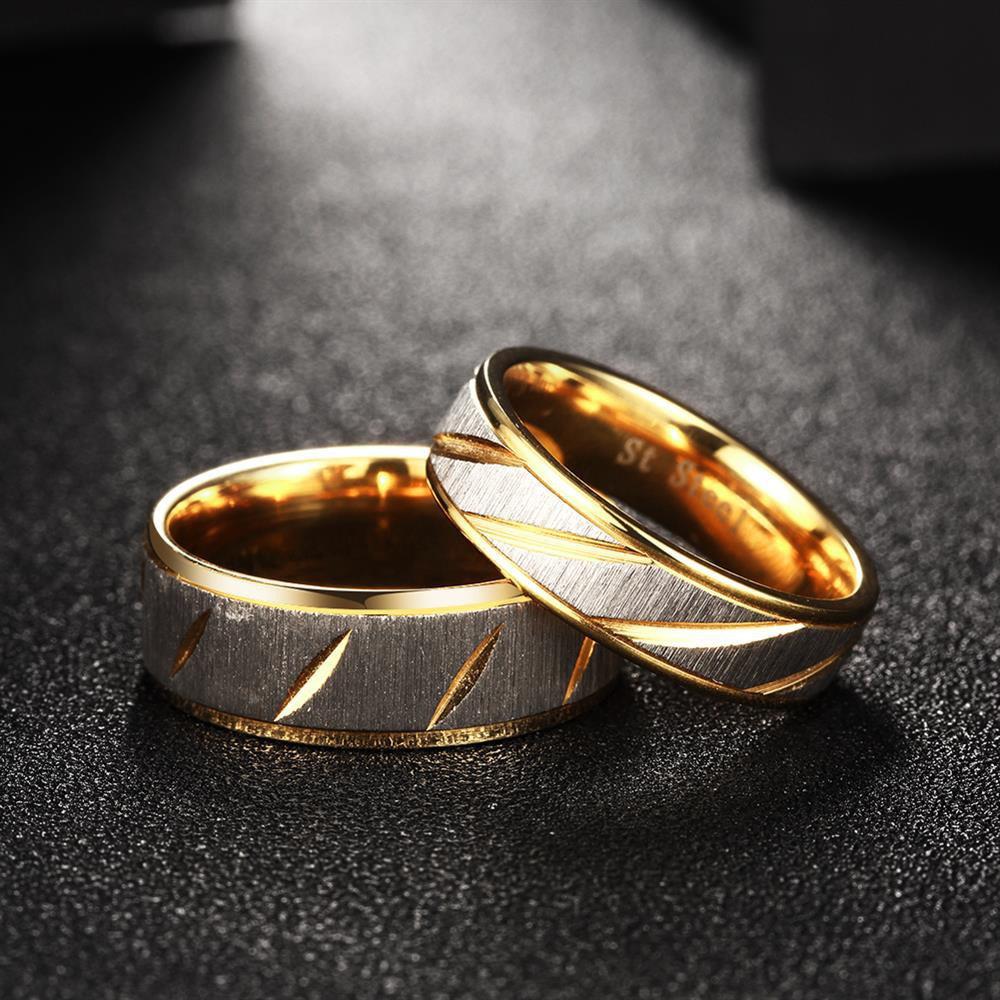 LOVERSRING His and Hers Wedding Ring Sets Couples Rings 10K Yellow Gold  Filled Cz Wedding Engagement Ring Bridal Sets Men's Stainless Steel Wedding  Band | Amazon.com