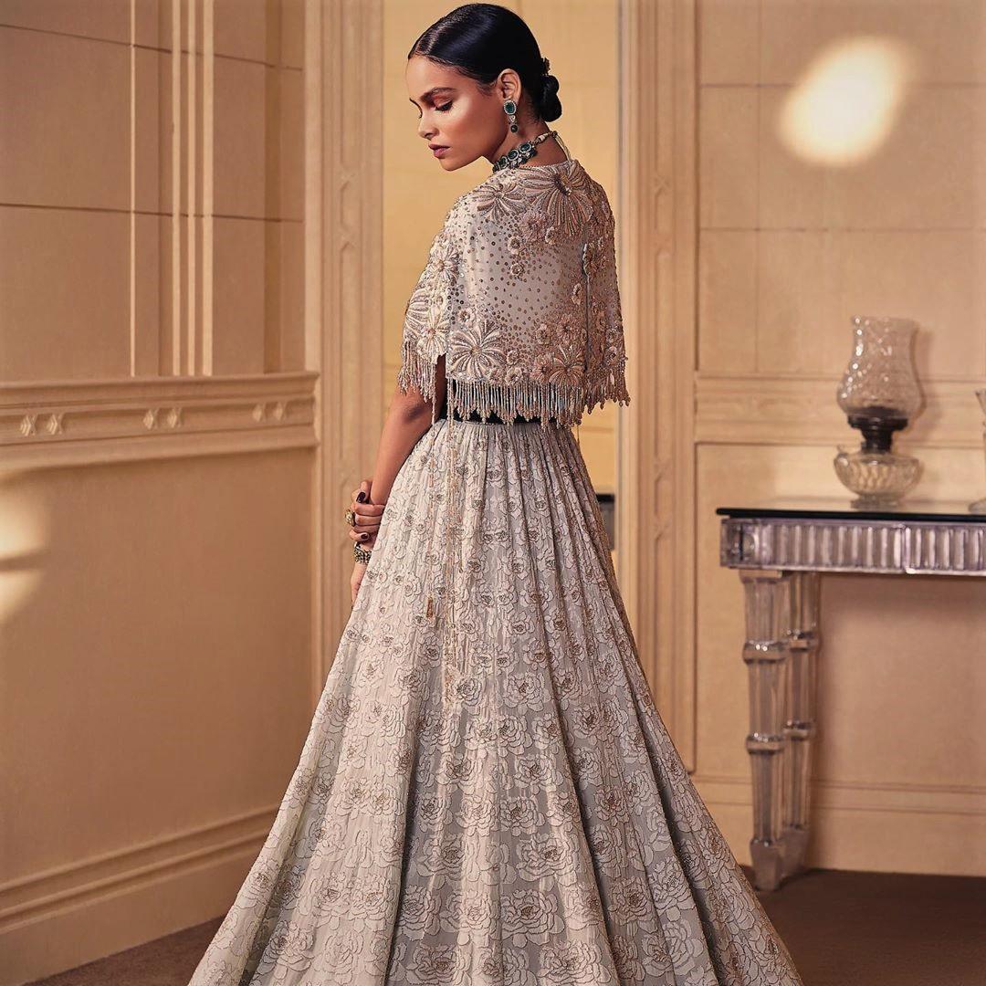 Buy Indian Bridal Lehenga Choli | Designer Wedding Lehengas Online UK: Grey  and Brown