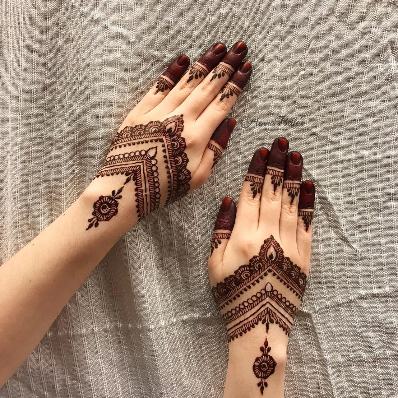 Simple short and easy mehndi or henna design ☆ Step by Step tutorial -  YouTube