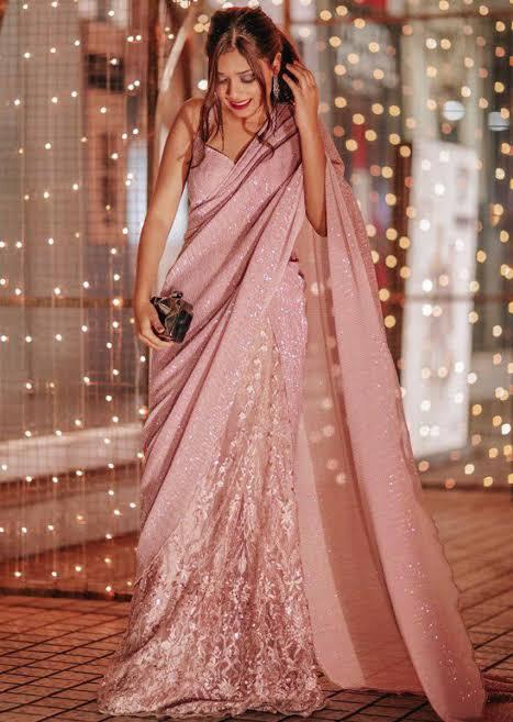 Net saree for clearance wedding