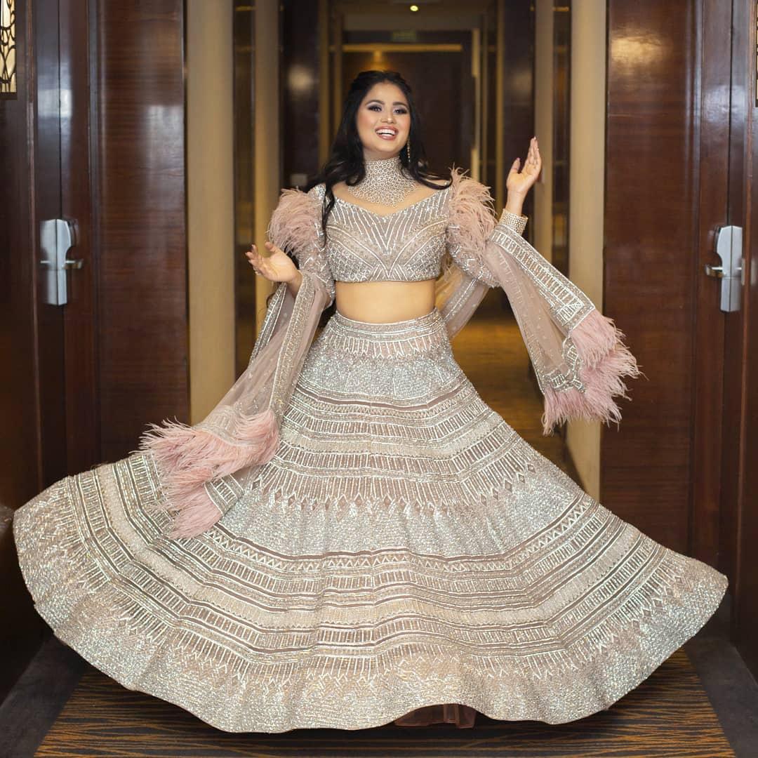 Stunning Red Bridal Gown by Sonaakshi Raaj