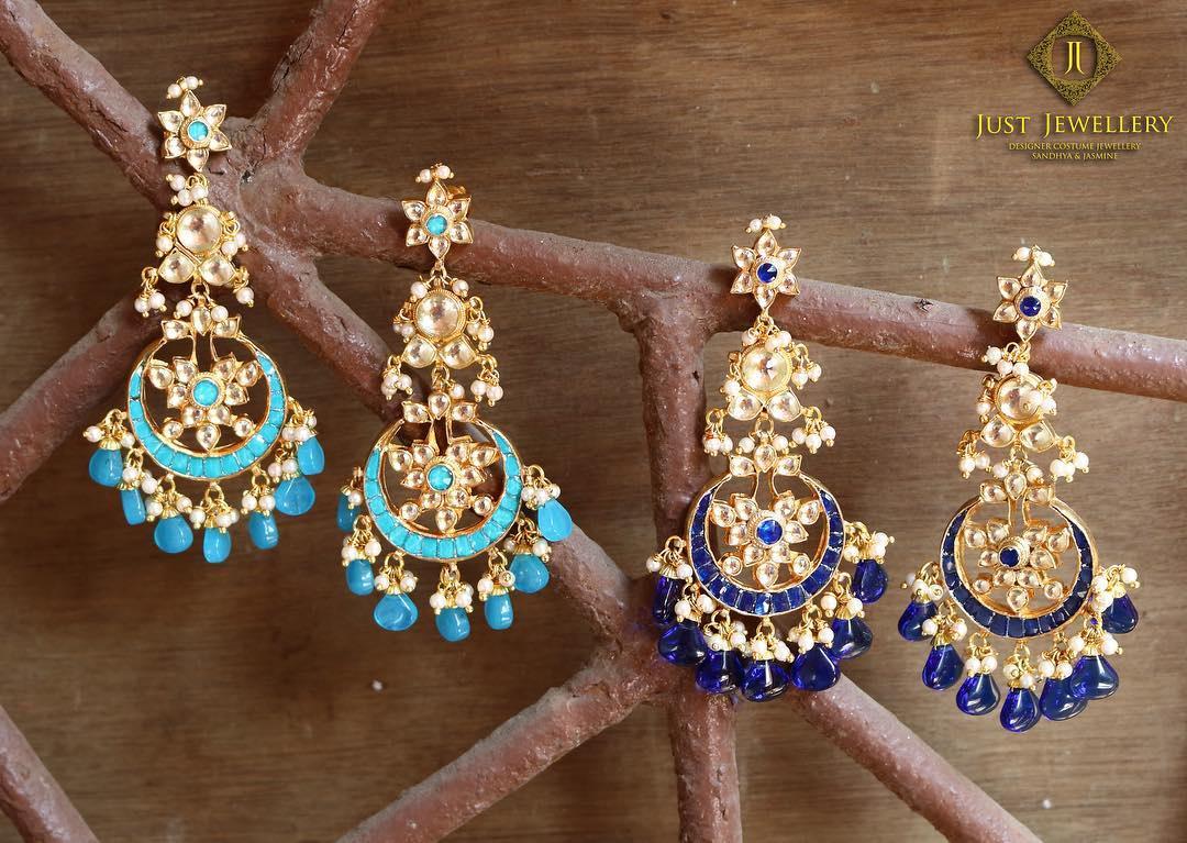 Traditional Hyderabadi Chandbali Earring With Red Crystals (SJ_501) –  Shining Jewel