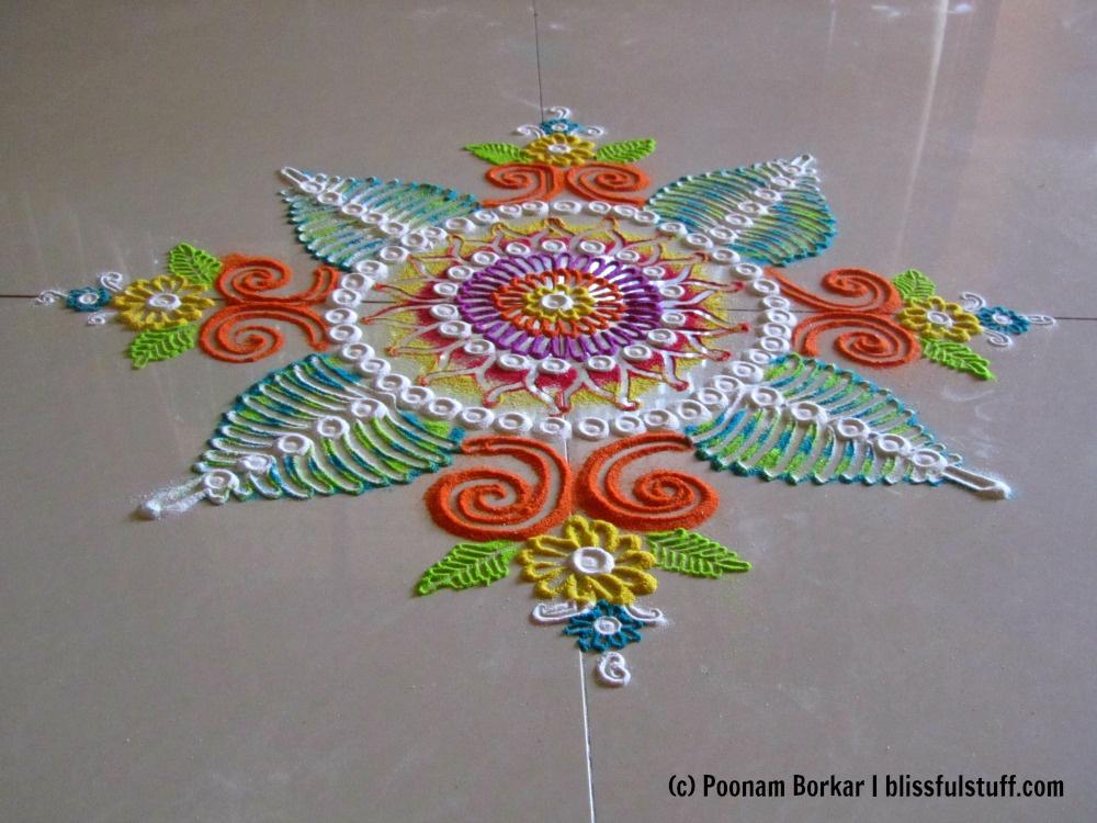 Simple Rangoli for Diwali with Mandala 