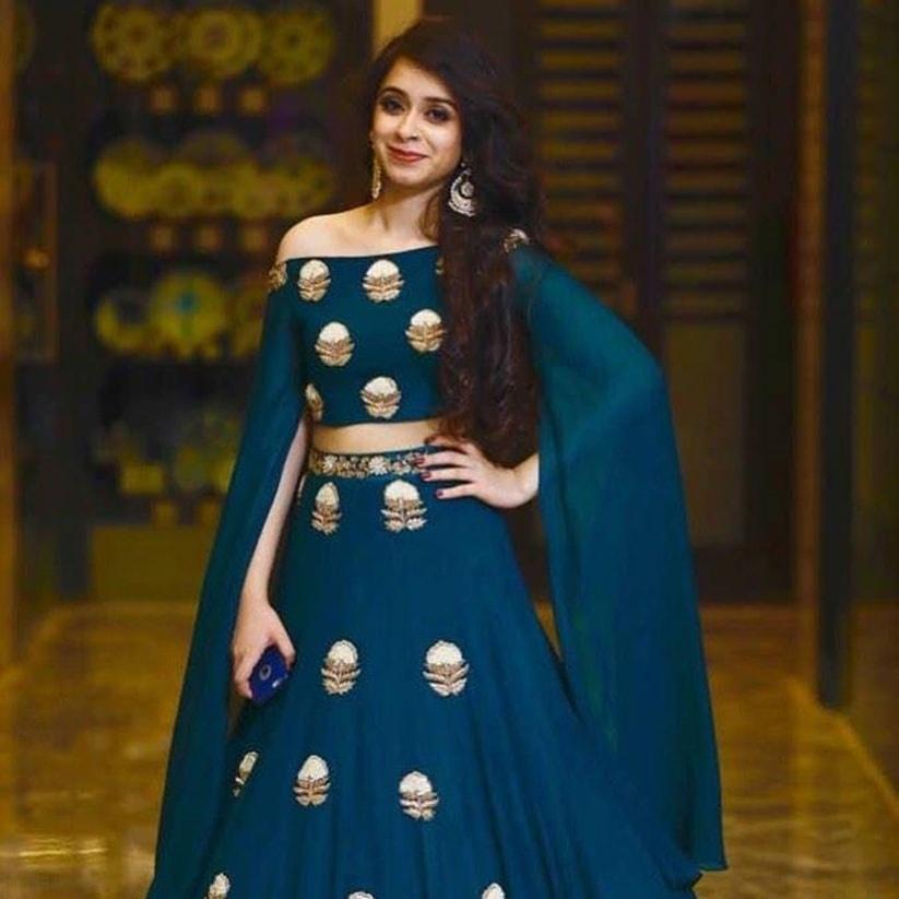 Buy online Embroidered Cape Blouse Lehenga Suit from Suits & Dress material  for Women by Xclusive Designer for ₹6579 at 61% off | 2024 Limeroad.com