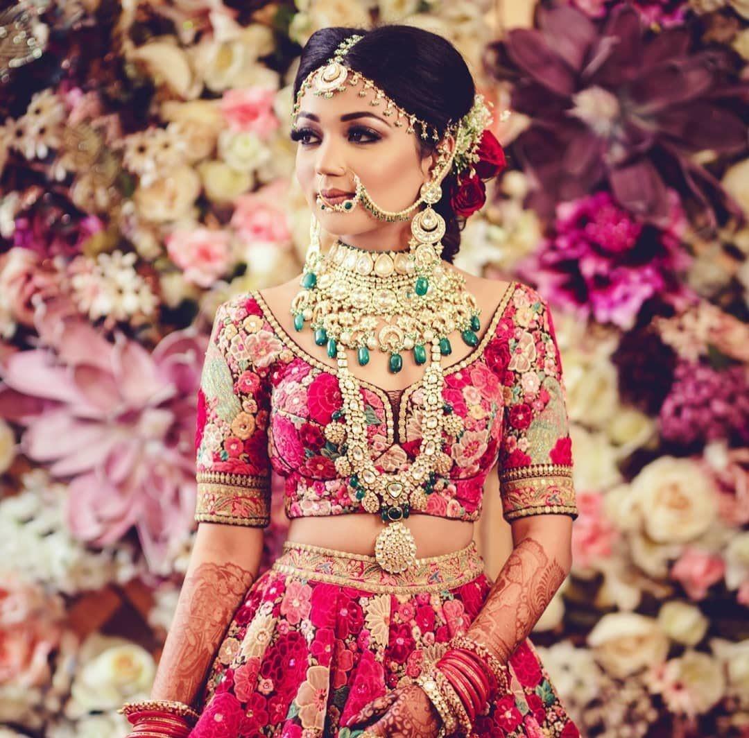 Jasleen and Hartaj, Chandigarh | Bridal looks, Pink lehenga, Pink bridal  lehenga