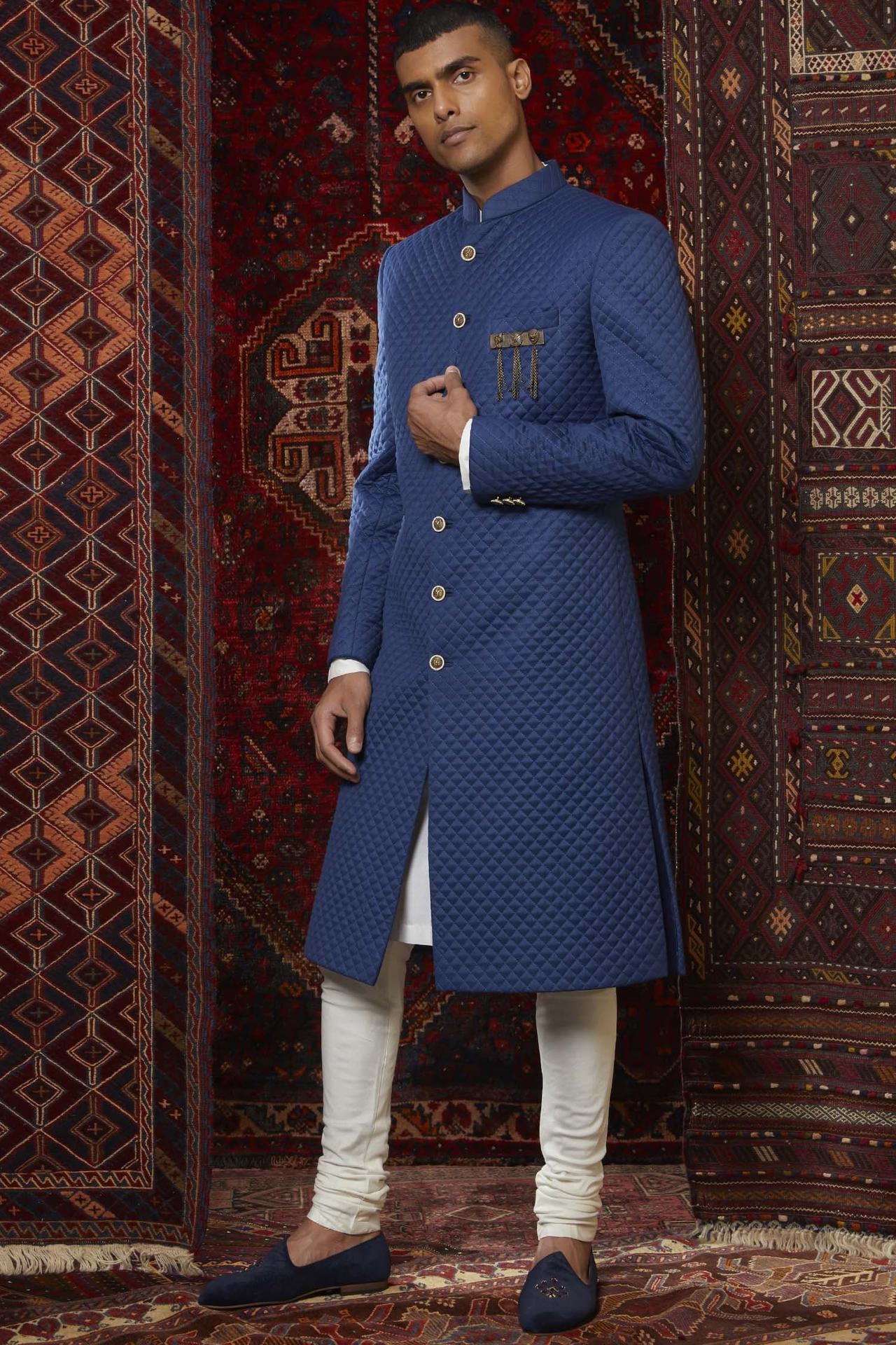 Navy blue color sherwani sale