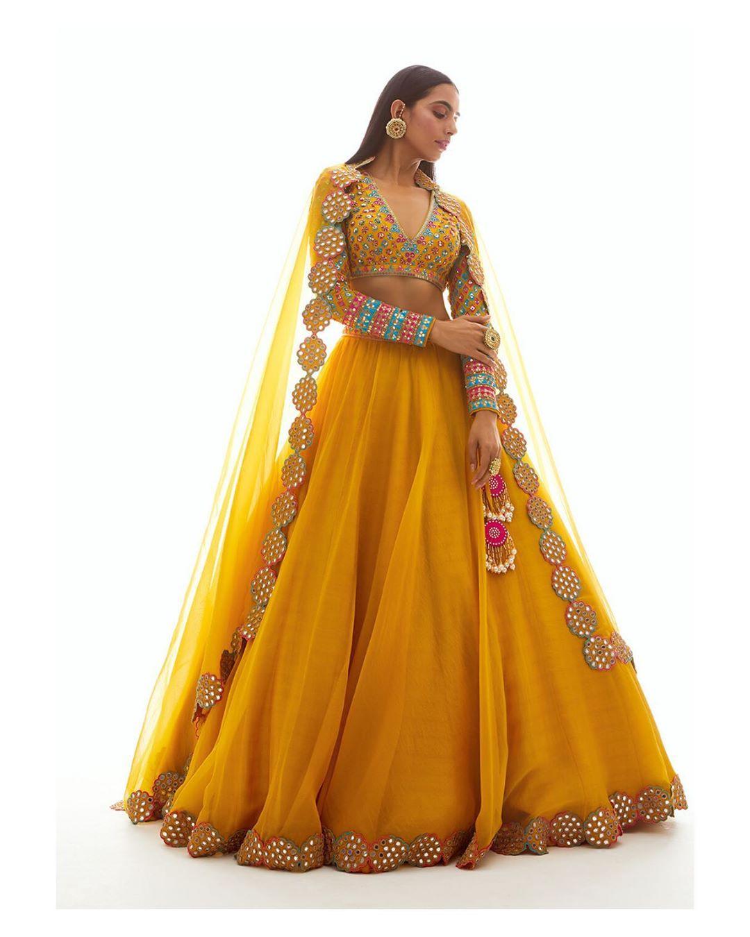 Yellow Party Wear Designer Crop Top Lehenga at Rs 2999 in Surat | ID:  2851775230097