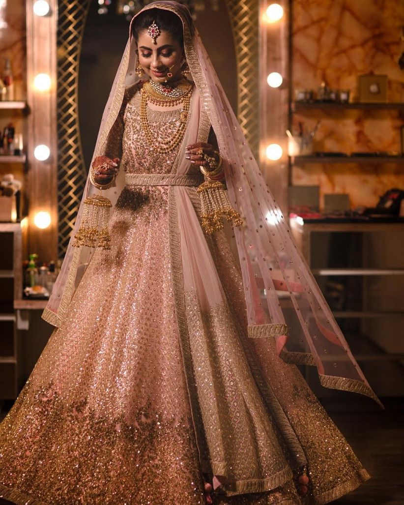 golden bridal lehenga