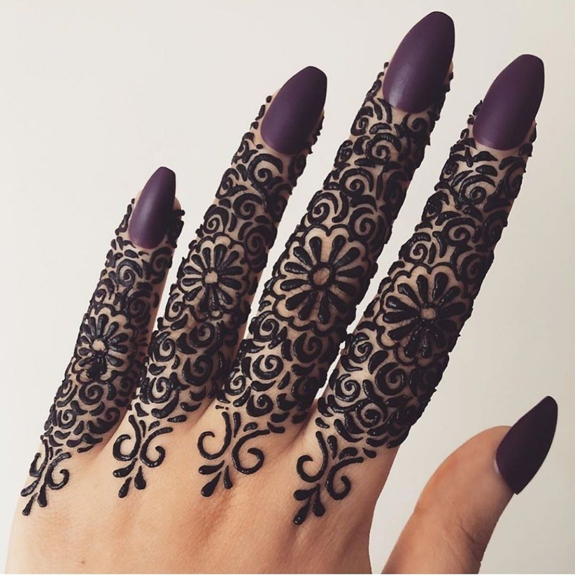 Mehendi design for finger tips only