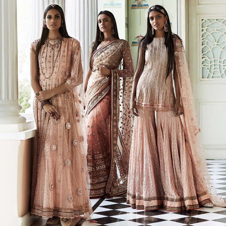 Picture Perfect Peach Colour Combination Suits for the Bridesmaid 